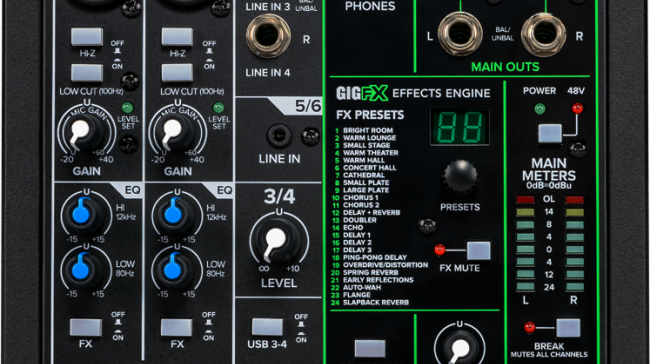 ProFX6v3 Professional Effects Mixer with USB