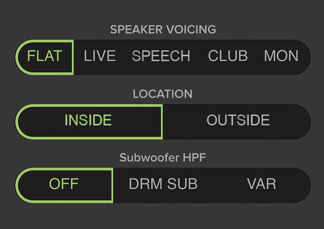 Mackie SRM V-Class Voicing Modes